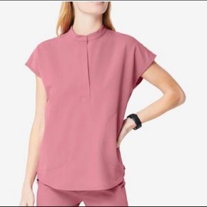 FIGS SCRUBS MAUVE Rafaela Mandarin collar top